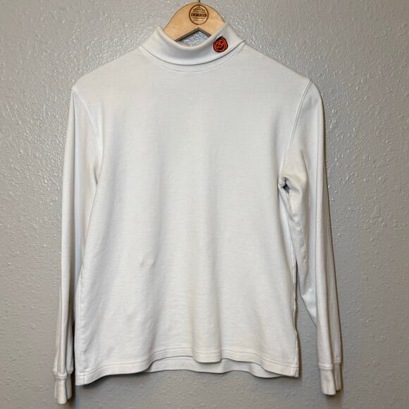 VTG Halloween Jack-O-Lantern Pumpkin Turtleneck Embroidered 90s Women’s Medium - Picture 3 of 10